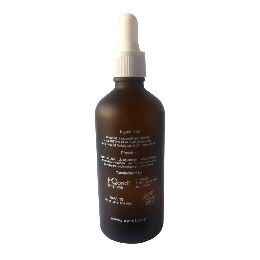 MQondi Hair Growth Oil (100ml) - 100% Natural Ingredients for 4C Hair.