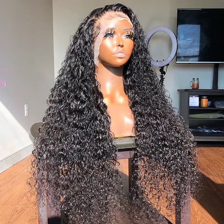 MQondi Hair Water Wave Curly HD Lace Wig - 100% Remy Human Hair